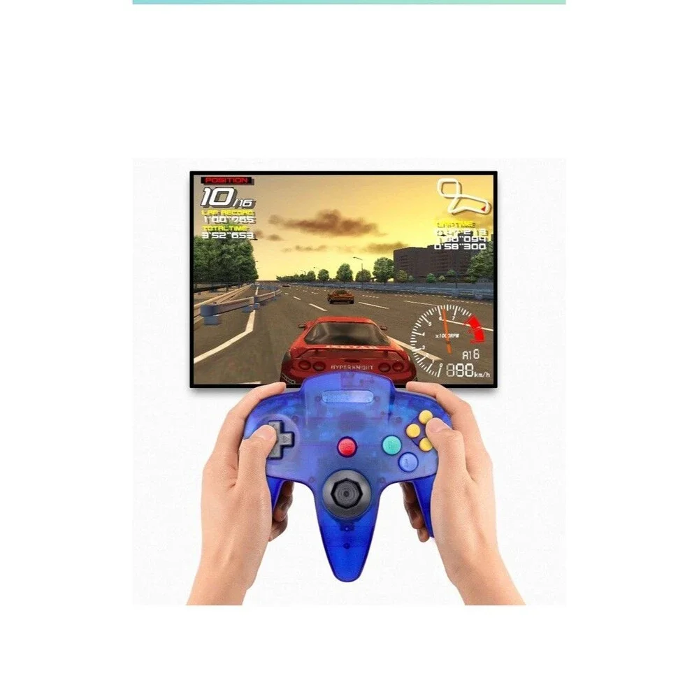 King Smart Birsppy N64 Controller, Wired N64 Controllers Sapphire Blue/ Purple